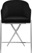 Xavier Black Velvet Counter Stool - Town Of Bargains Furniture - NY