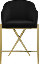 Xavier Black Velvet Counter Stool - Town Of Bargains Furniture - NY