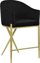 Xavier Black Velvet Counter Stool - Town Of Bargains Furniture - NY