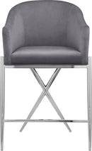 Xavier Grey Velvet Counter Stool - Town Of Bargains Furniture - NY