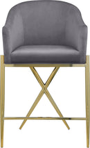 Xavier Grey Velvet Counter Stool - Town Of Bargains Furniture - NY