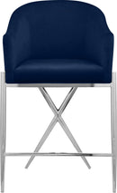 Xavier Navy Velvet Counter Stool - Town Of Bargains Furniture - NY