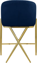 Xavier Navy Velvet Counter Stool - Town Of Bargains Furniture - NY