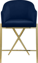 Xavier Navy Velvet Counter Stool - Town Of Bargains Furniture - NY