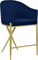 Xavier Navy Velvet Counter Stool - Town Of Bargains Furniture - NY