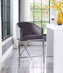 Xavier Grey Velvet Counter Stool - Town Of Bargains Furniture - NY