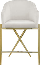 Xavier Cream Velvet Counter Stool - Town Of Bargains Furniture - NY