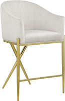 Xavier Cream Velvet Counter Stool - Town Of Bargains Furniture - NY