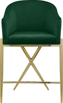 Xavier Green Velvet Counter Stool - Town Of Bargains Furniture - NY