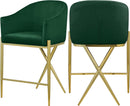 Xavier Green Velvet Counter Stool - Town Of Bargains Furniture - NY