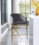 Xavier Grey Velvet Counter Stool - Town Of Bargains Furniture - NY