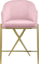 Xavier Pink Velvet Counter Stool - Town Of Bargains Furniture - NY