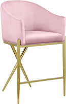 Xavier Pink Velvet Counter Stool - Town Of Bargains Furniture - NY