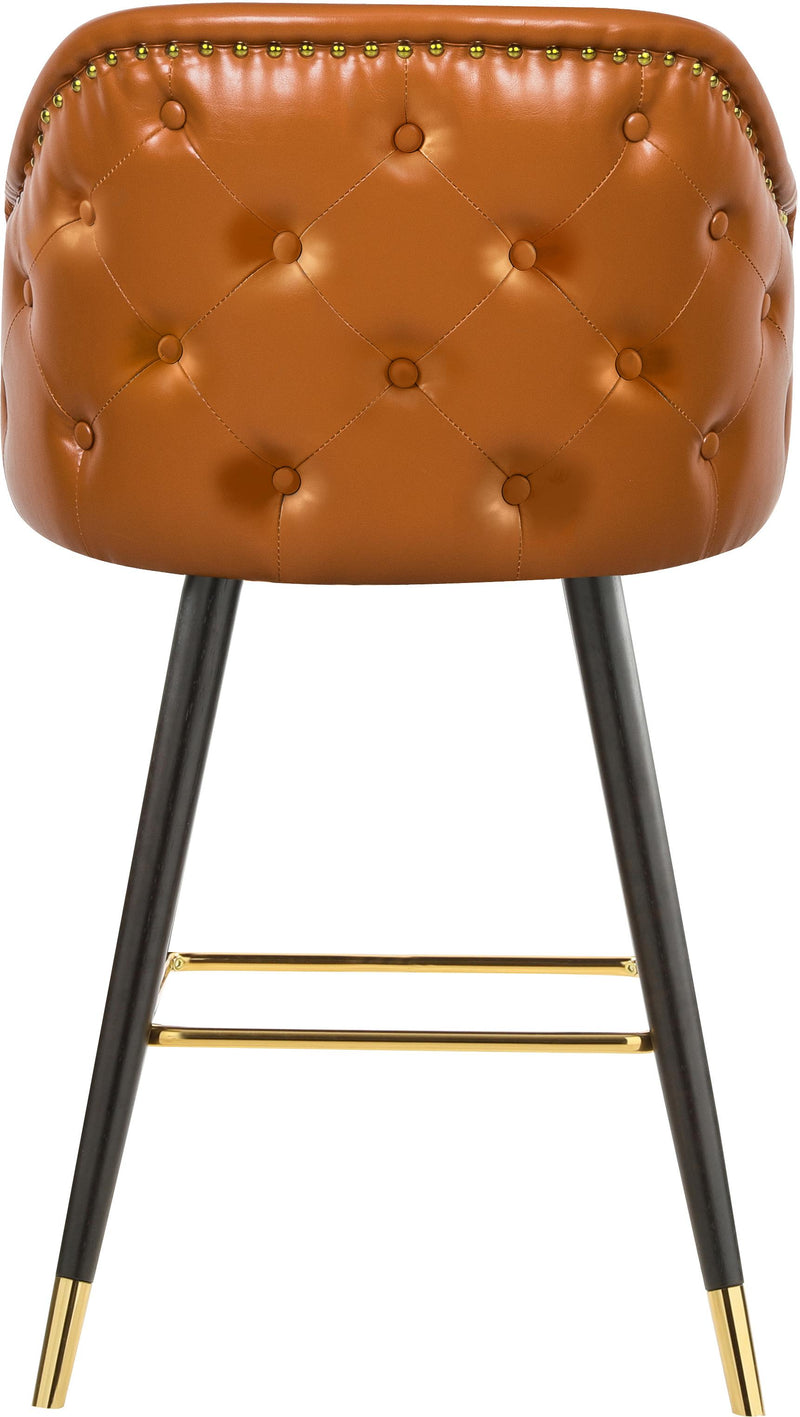 Barbosa Cognac Faux Leather Counter/Bar Stool