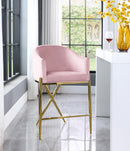 Xavier Pink Velvet Counter Stool - Town Of Bargains Furniture - NY