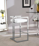 Ezra White Faux Leather Stool