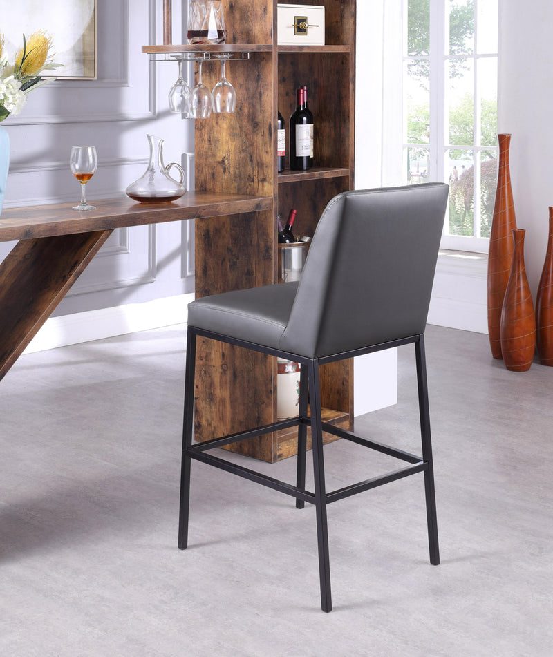 Bryce Grey Faux Leather Stool