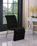 Curve Black Velvet Dining Chair - Town Of Bargains Furniture - NY
