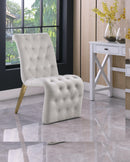 Curve Cream Velvet Dining Chair - Town Of Bargains Furniture - NY