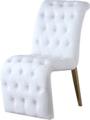 Curve White Faux Leather Dining Chair - Town Of Bargains Furniture - NY