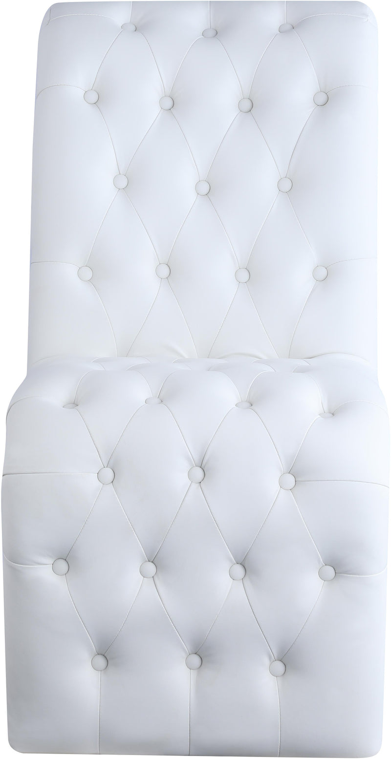 Curve White Faux Leather Dining Chair