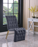 Curve Grey Velvet Dining Chair - Town Of Bargains Furniture - NY