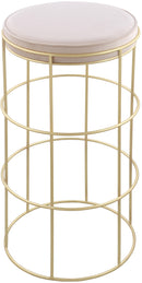 Rebar Cream Velvet Counter Stool