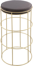 Rebar Grey Velvet Counter Stool