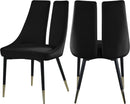 Sleek Black Velvet Dining Chair - Town Of Bargains Furniture - NY