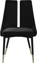 Sleek Black Velvet Dining Chair - Town Of Bargains Furniture - NY