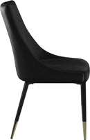 Sleek Black Velvet Dining Chair - Town Of Bargains Furniture - NY