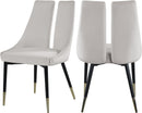 Sleek Cream Velvet Dining Chair - Town Of Bargains Furniture - NY