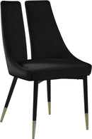 Sleek Black Velvet Dining Chair - Town Of Bargains Furniture - NY