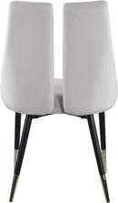 Sleek Cream Velvet Dining Chair - Town Of Bargains Furniture - NY