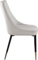 Sleek Cream Velvet Dining Chair - Town Of Bargains Furniture - NY