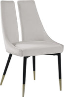 Sleek Cream Velvet Dining Chair - Town Of Bargains Furniture - NY