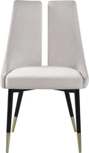 Sleek Cream Velvet Dining Chair - Town Of Bargains Furniture - NY