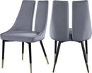 Sleek Grey Velvet Dining Chair - Town Of Bargains Furniture - NY