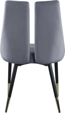 Sleek Grey Velvet Dining Chair - Town Of Bargains Furniture - NY
