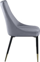Sleek Grey Velvet Dining Chair - Town Of Bargains Furniture - NY