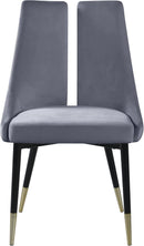 Sleek Grey Velvet Dining Chair - Town Of Bargains Furniture - NY