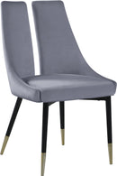 Sleek Grey Velvet Dining Chair - Town Of Bargains Furniture - NY