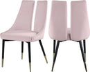 Sleek Pink Velvet Dining Chair - Town Of Bargains Furniture - NY