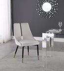Sleek Cream Velvet Dining Chair - Town Of Bargains Furniture - NY