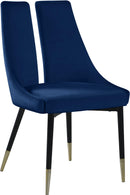 Sleek Navy Velvet Dining Chair - Town Of Bargains Furniture - NY