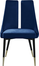 Sleek Navy Velvet Dining Chair - Town Of Bargains Furniture - NY