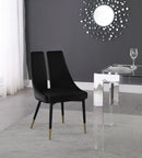Sleek Black Velvet Dining Chair - Town Of Bargains Furniture - NY
