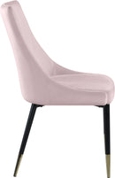 Sleek Pink Velvet Dining Chair - Town Of Bargains Furniture - NY