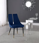 Sleek Navy Velvet Dining Chair - Town Of Bargains Furniture - NY