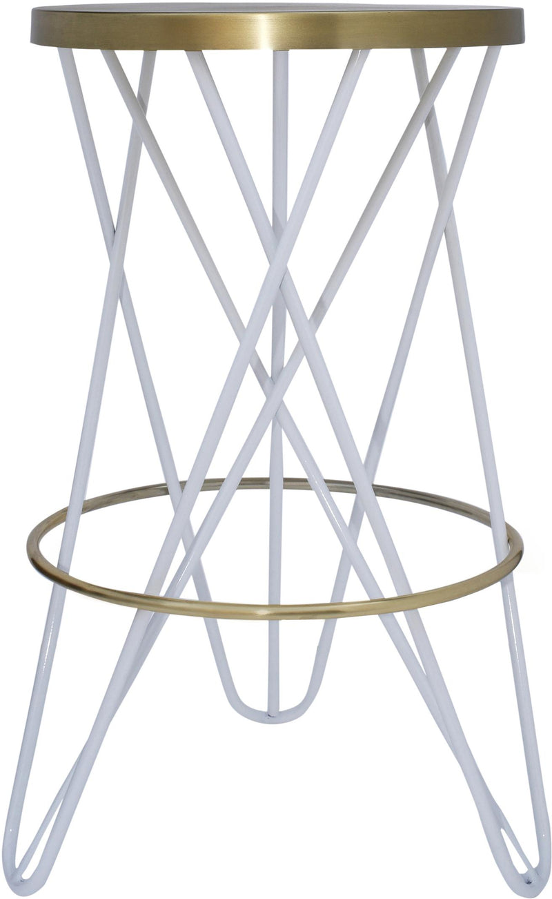 Mercury White / Gold Counter Stool